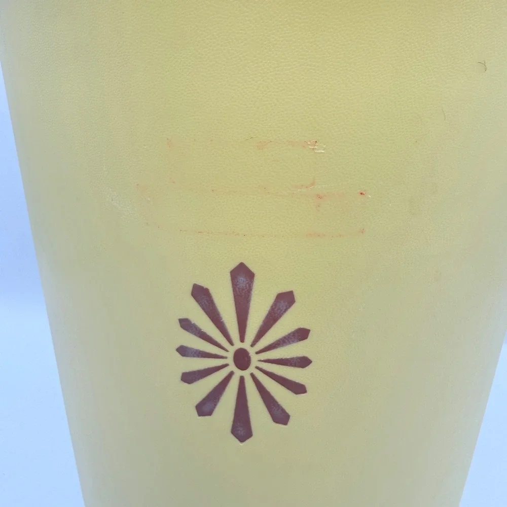Vintage Tupperware Yellow Sunburst Servalier Canister Large 805-1 with Lid 806-6